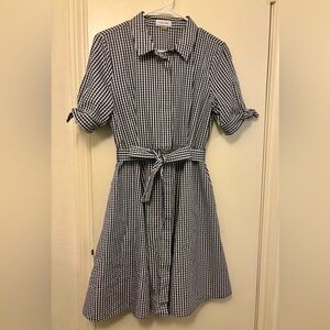 Calvin Klein Navy and White Checkered Shirt